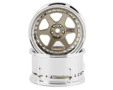 DS Racing Drift Element 6 Spoke Drift Wheels (Gold & Chrome w/Gold Rivets) (2) (Adjustable Offset) w/12mm Hex #DSC-DE-216