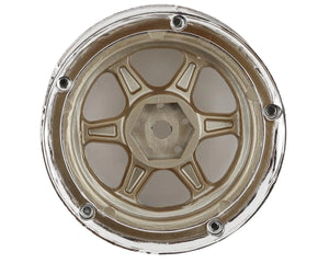 DS Racing Drift Element 6 Spoke Drift Wheels (Gold & Chrome w/Gold Rivets) (2) (Adjustable Offset) w/12mm Hex #DSC-DE-216