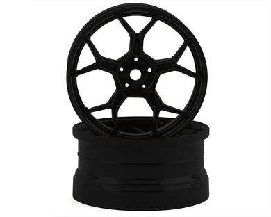 DS Racing Feathery Split Spoke Drift Rim (Matte Black) (2) (6mm Offset) w/12mm Hex #DSC-DF-004