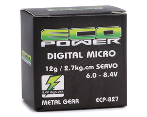 EcoPower 827 12g Digital Metal Gear Micro Servo (High Voltage) #ECP-827