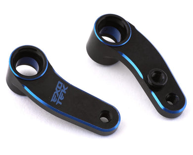 Exotek B6.3/T6.1/SC6.1 Aluminum Steering Cranks (Black/Blue) (2) #EXO2035