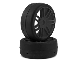 GRP GT - TO2 Slick Belted Pre-Mounted 1/8 Buggy Tires (Black) (2) (S4) w/17mm Hex