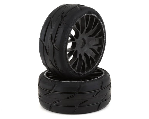 GRP Tires GT - TO3 Revo Belted Pre-Mounted 1/8 Buggy Tires (Black) (2) (XB2) w/FLEX Wheel #GRPGTX03-XB2