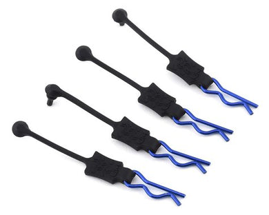 Hot Racing 1/8 Body Clip Retainers (Blue) (4) #BWP39E06