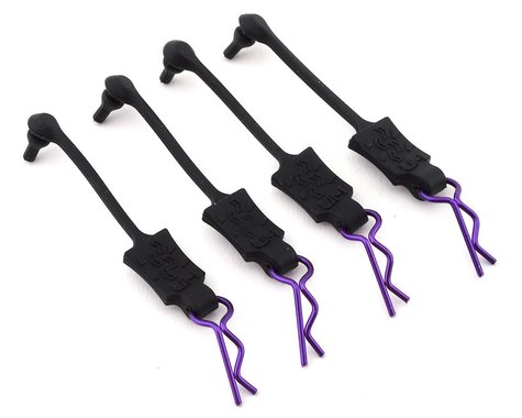 Hot Racing 1/10 Body Clip Retainers (Purple) (4) #HRABWP39T07