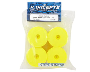 JConcepts 12mm Hex Mono 2.2 Hex Rear Wheels (4) (TLR 22 5.0) (Yellow) #JC3326Y