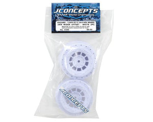 JConcepts 12mm Hex Hazard Short Course Wheels w/3mm Offset (White) (2) (SC5M) #JC3344