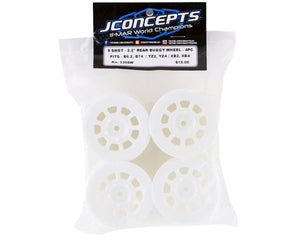JConcepts 9 Shot 2.2 Dirt Oval Rear Wheels (White) (4) (B6.1/XB2/RB7/YZ2) w/12mm Hex #JCO3398W