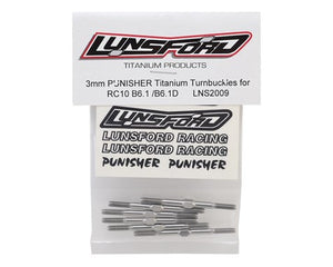Lunsford 3mm B6.1/B6.1D "Punisher" Titanium Turnbuckle Kit (6)