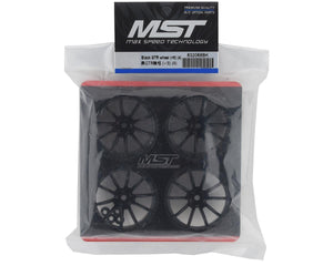 MST GTR Wheel Set (Black) (4) (+9 Offset) w/12mm Hex  #MXS-832068BK