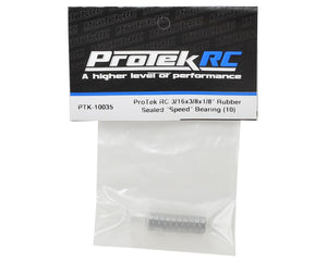 ProTek RC 3/16x3/8x1/8" Rubber Sealed "Speed" Bearing (10) #PTK-10035