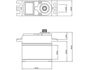 ProTek RC 100SS Standard Digital "Super Speed" Metal Gear Servo  #PTK-100SS