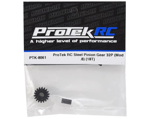 ProTek RC Steel 32P Pinion Gear w/3.17mm Reducer Sleeve (Mod .8) (5mm Bore) (18T) #PTK-8061