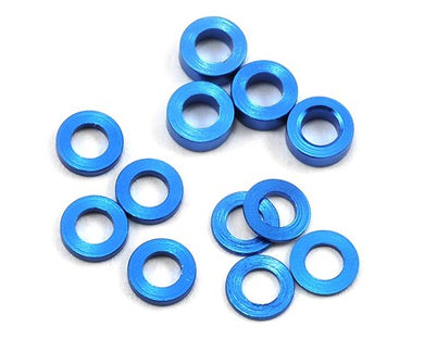 ProTek RC Aluminum Ball Stud Washer Set (Blue) (12) (0.5mm, 1.0mm & 2.0mm) #PTK-8371