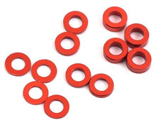 ProTek RC Aluminum Ball Stud Washer Set (Red) (12) (0.5mm, 1.0mm & 2.0mm) #PTK-8373