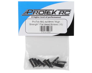 ProTek RC 4x18mm "High Strength" Flat Head Screws (10) #PTK-H-2307