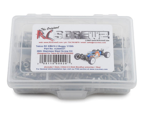 RC Screwz Tekno RC EB410 2.0 Stainless Steel Screw Kit #RCZTEK021