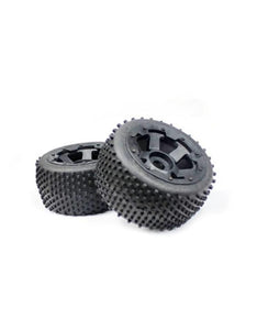 Rovan 4.7/5.5" Baja 5B Rear Dirt Buster Tyres on Black Rims - Beadlocked Wheels 2Pcs #850232