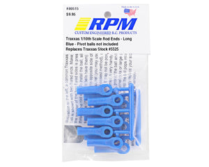 RPM Long Traxxas Turnbuckle Rod End Set (Blue) (12) #RPM80515