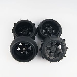 Rovan 4.7/5.5" Baja 5B Sand Buster Tyres on Black Rims - Beadlocked Wheel Set