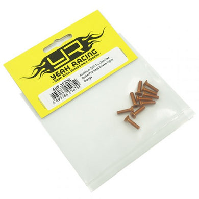 Yeah Racing Aluminum 7075 3x12mm Hex Socket Flat Head Screws 10pcs Orange #AHF-312OR