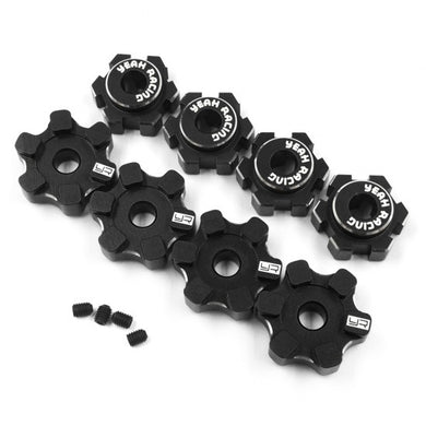 ALUMINUM 7075 17MM WHEEL HEX SET FOR TRAXXAS MAXX 1/8 RC CAR BLACK #TRMA-001BK