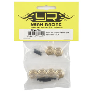 BRASS HEX ADAPTOR 12X8MM 6PCS FOR TRAXXAS TRX-6 #TRX4-086