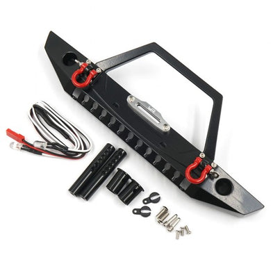 YEAH RACING ALLOY FRONT BUMPER W/LED LIGHT FOR TRX-4 REDCAT GEN8 AXIAL SCX10 / II #TRX4-092