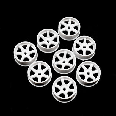 PLASTIC NARROW RIM SET (OFFSET 0 +1 +2 +3) WHITE FOR 1/28 AWD MINI-Z #WL-0145WH