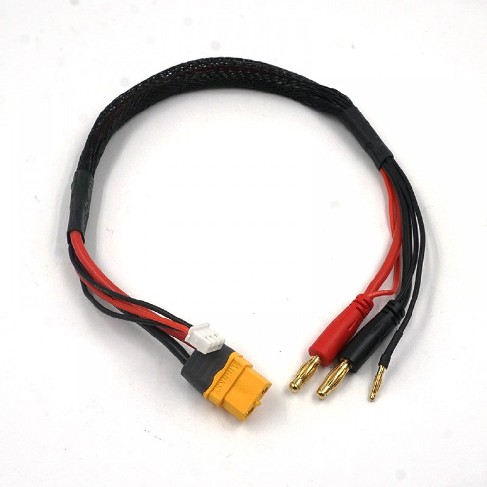 YEAH RACING XT60 CHARGE CABLE W/ 4MM PLUGS 35CM #WPT-0150