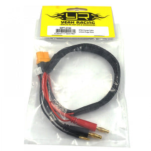 YEAH RACING XT60 CHARGE CABLE W/ 4MM PLUGS 35CM #WPT-0150