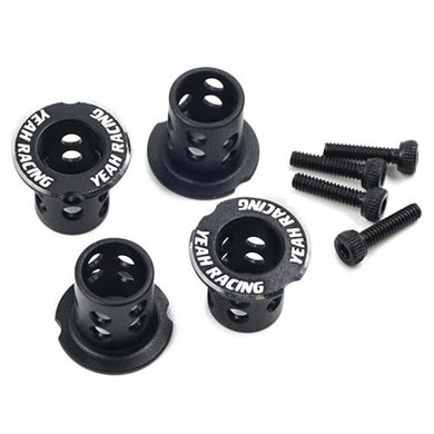 YEAH RACING ALUMINIUM ADJUSTABLE BODY MOUNTS 4PCS BLACK #YA-0530