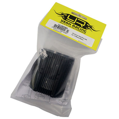 YEAH RACING ALUMINUM HEAT SINK FOR 1:8 MOTORS BLACK #YA-0600BK