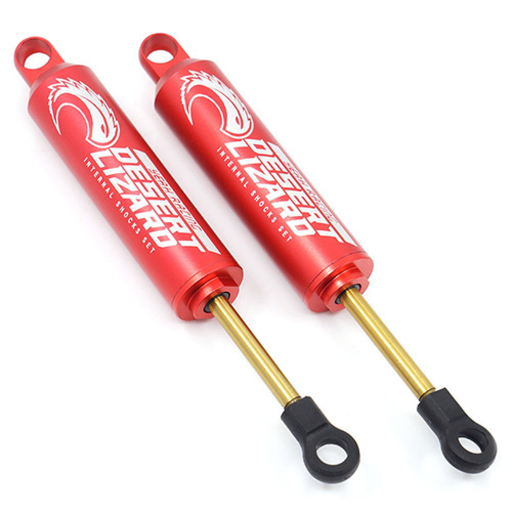 100MM DESERT LIZARD TWO STAGE INTERNAL SPRING DAMPER PAIR RED FOR CRAWLER #DDL-100RD