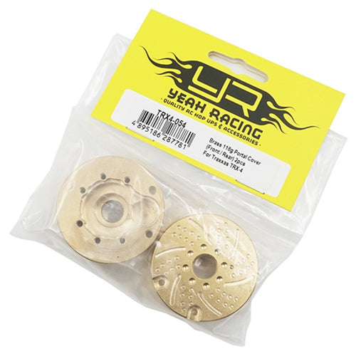 YEAH RACING BRASS 118G PORTAL COVER FRONT OR REAR 2PCS FOR TRAXXAS TRX-4 TRX-6 #TRX4-054